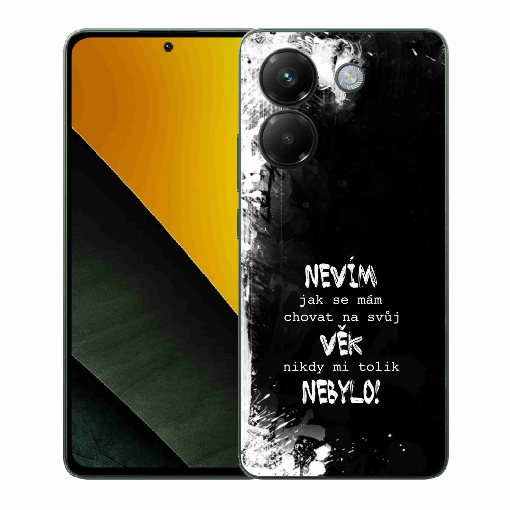 Gélový kryt mmCase na Xiaomi Poco M7 Pro 5G - vtipný text 14 čierne pozadie