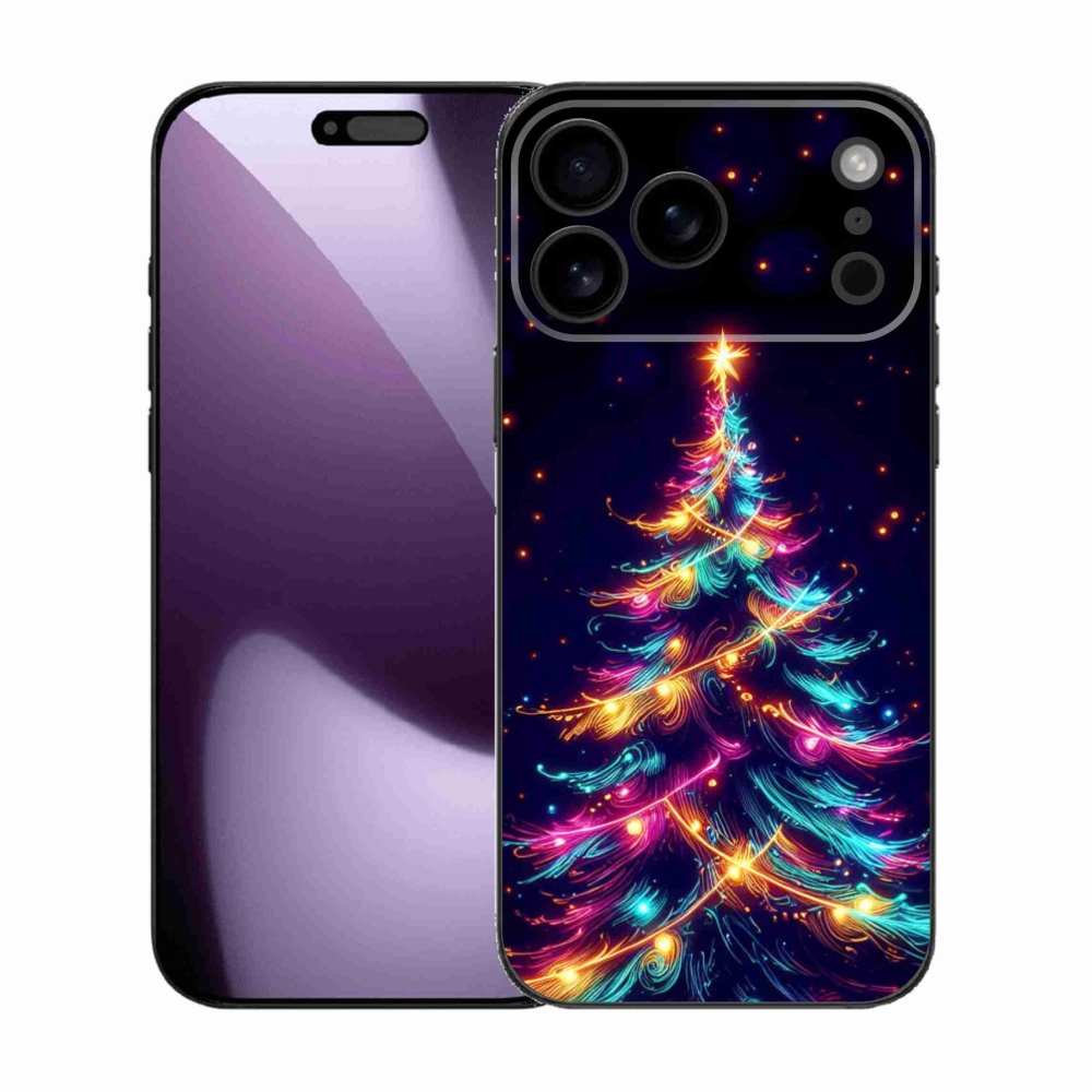 Gélový kryt mmCase na iPhone 17 Pro Max - neónový vianočný stromček