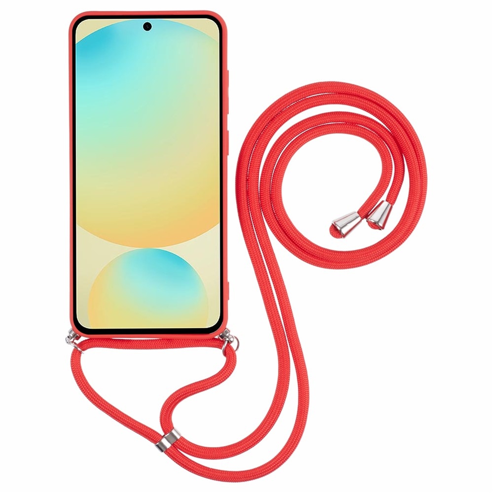 Lining gélový obal so šnúrkou na Samsung Galaxy S25 FE - červený