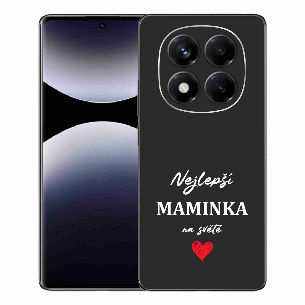 Gélový kryt mmCase na Xiaomi Redmi Note 14 Pro - najlepšia mamička 1 čierne pozadie
