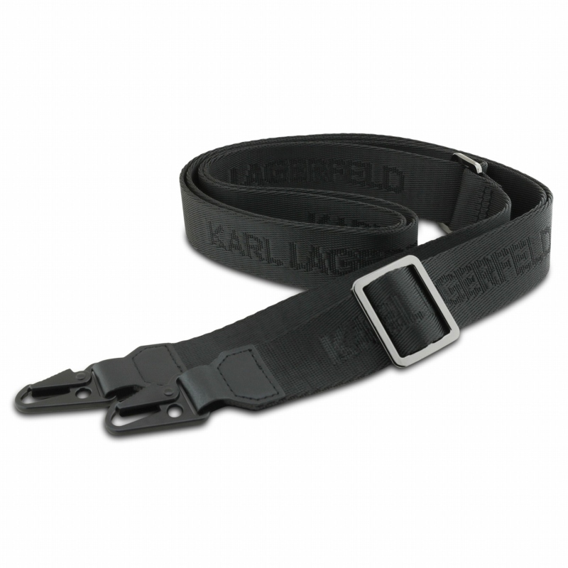 Karl Lagerfeld Saffiano Crossbody popruh Metal Karl a Choupette zadný kryt pre iPhone 18 Pro čierny