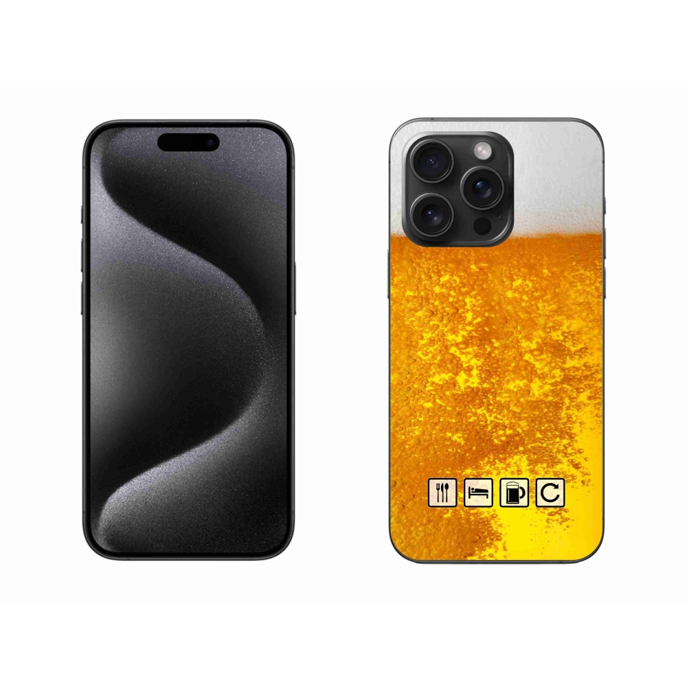 Gélový kryt mmCase na iPhone 15 Pro Max - pivný motív 3
