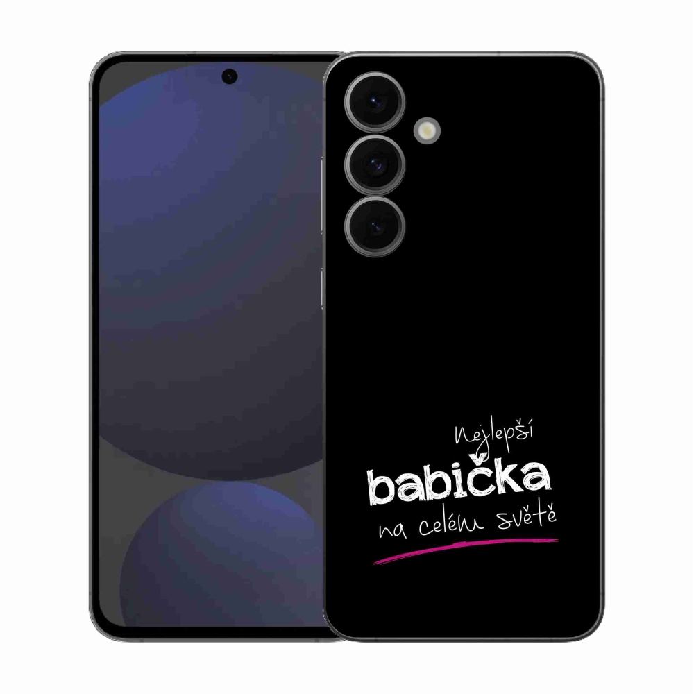 Gélový kryt mmCase na Samsung Galaxy S25 FE - najlepšia babička 4 čierne pozadie