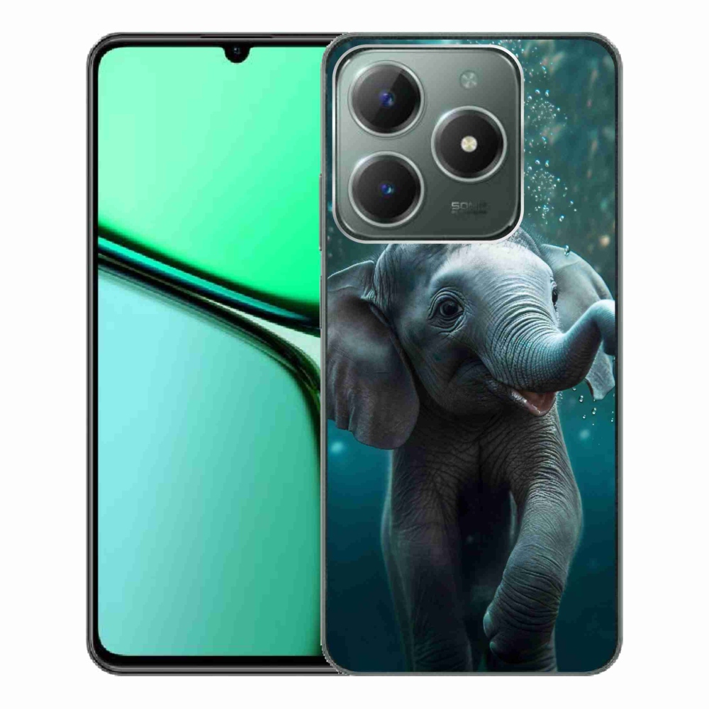 Gélový kryt mmCase na Realme C61 - sloník pod vodou