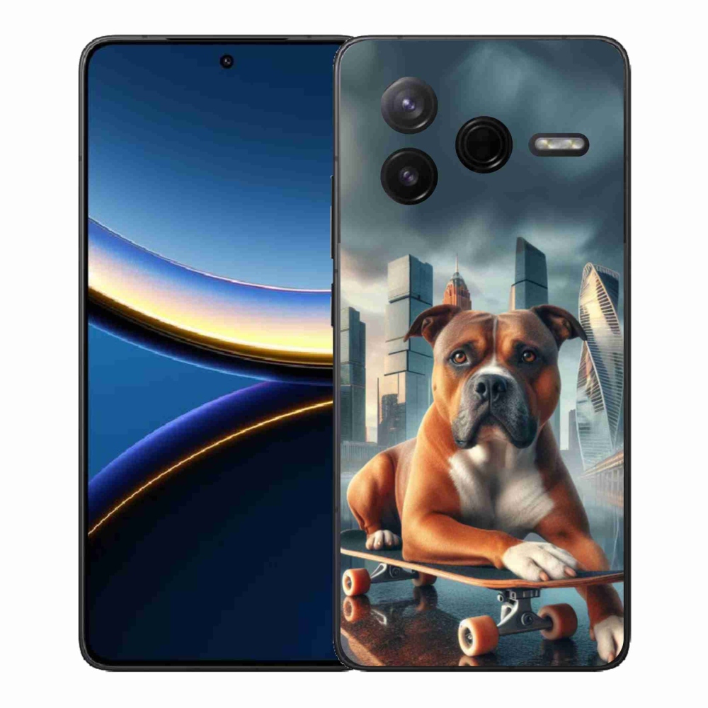 Gélový kryt mmCase na Xiaomi Poco F7 Pro - pes na skateboarde