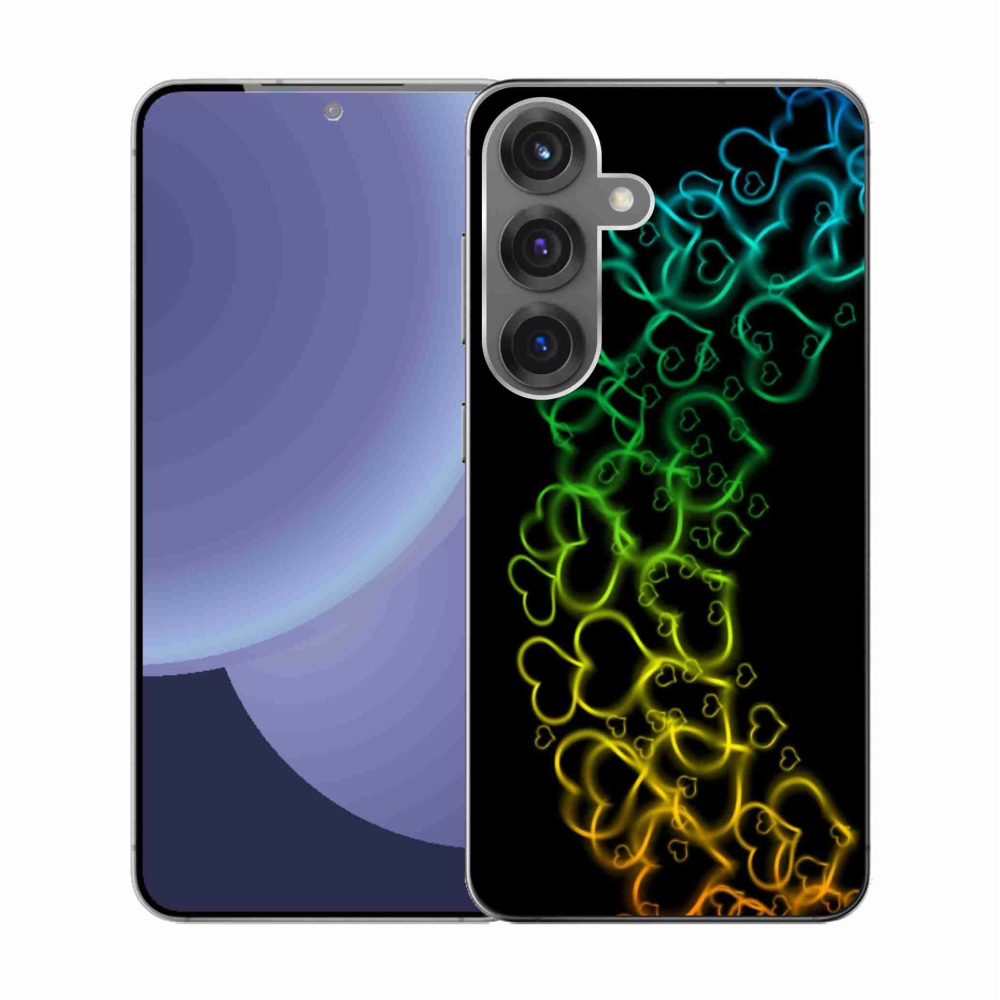 Gélový kryt mmCase na Samsung Galaxy S25 - farebné srdiečka