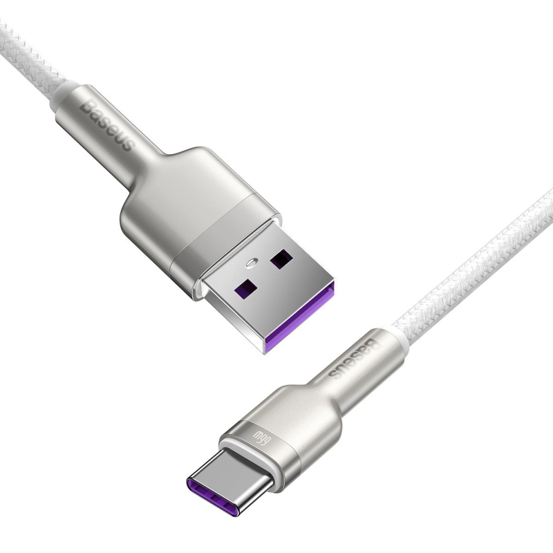Baseus Cafule Metal Series Dátový Kábel USB-USB-C 66W 1m White