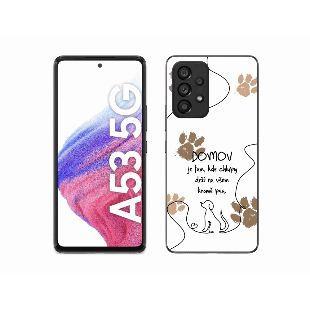Gélový kryt mmCase na Samsung Galaxy A53 5G - psí motív biele pozadie