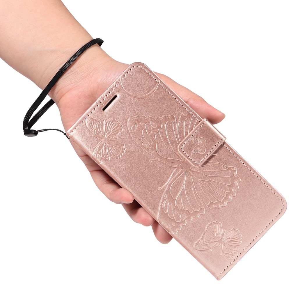 Big Butterfly knižkové puzdro na Xiaomi Redmi A5 (171.7x77.8x8.3mm) - ružovozlaté