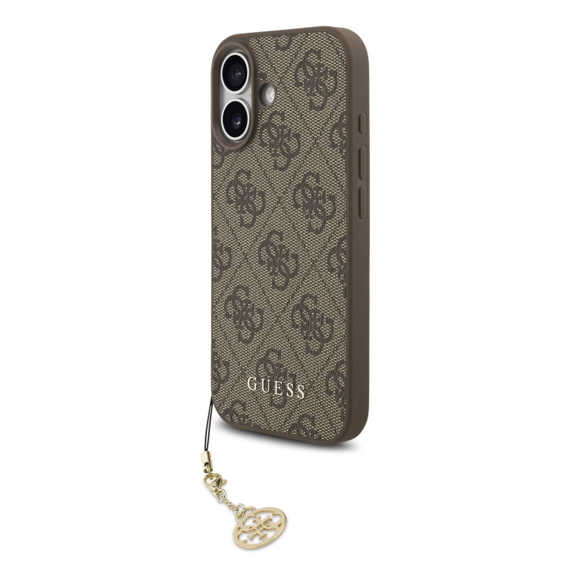 Guess 4G Charm Zadný kryt pre iPhone 17 Tone on Tone Brown