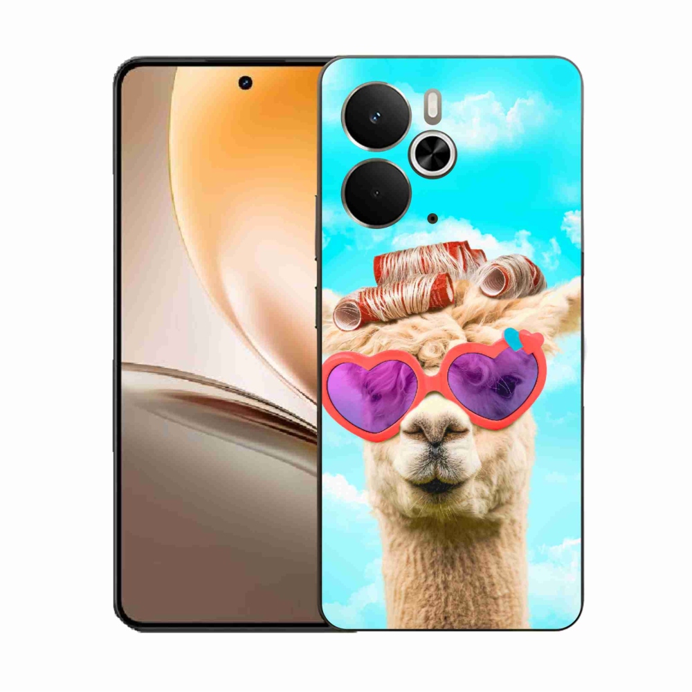 Gélový kryt mmCase na Realme 14 5G - lama s okuliarmi