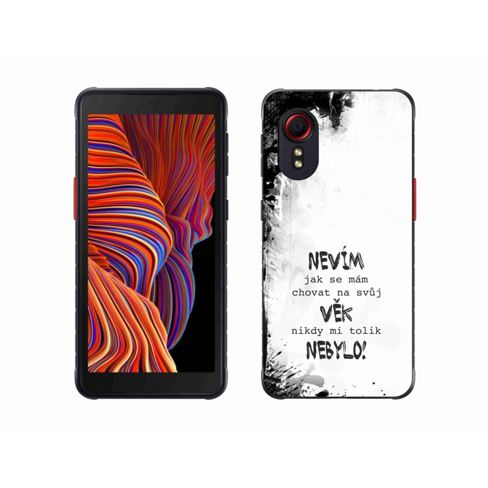 Gélový kryt mmCase na Samsung Galaxy Xcover 5 - vtipný text 14 biele pozadie