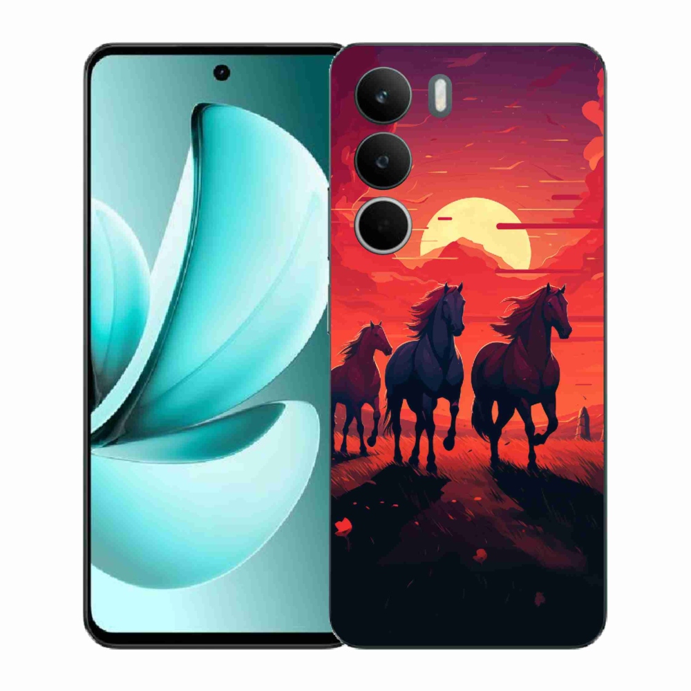 Gélový kryt mmCase na Realme C71 - kone a západ slnka
