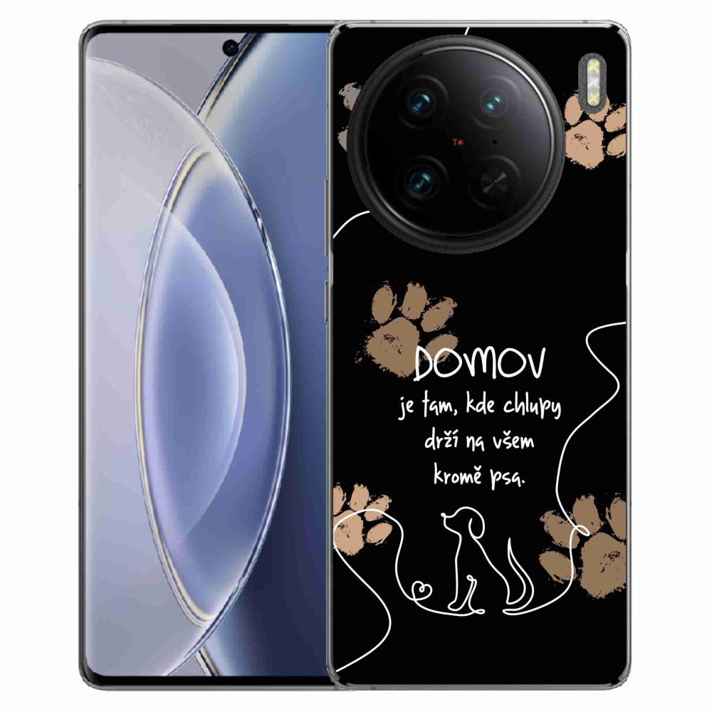 Gélový kryt mmCase na Vivo X90 Pro - psí motív čierne pozadie