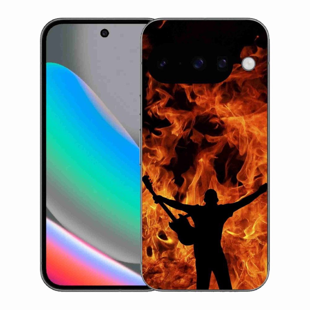 Gélový kryt mmCase na Google Pixel 10 - muzikant a oheň