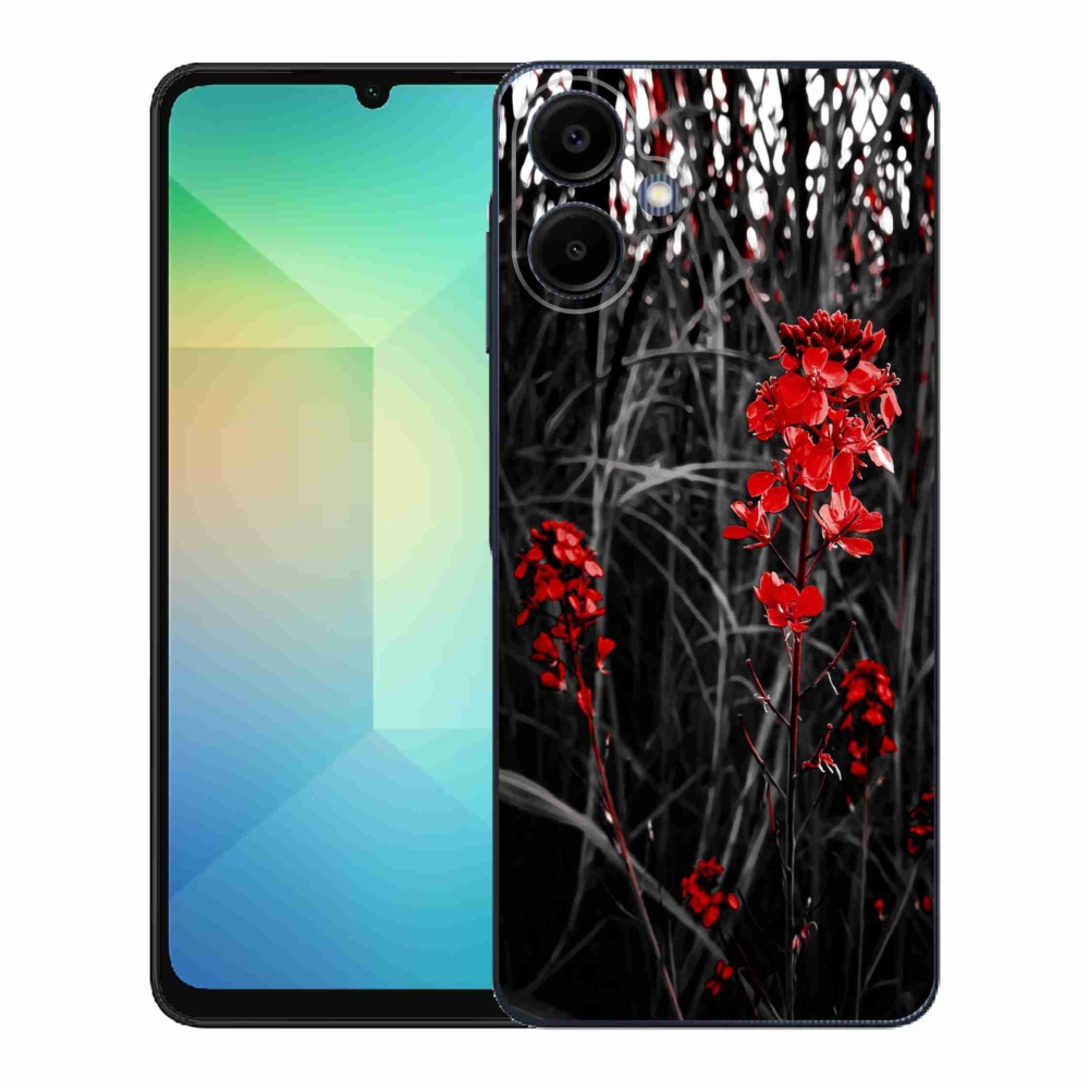Gélový kryt mmCase na Samsung Galaxy A06 4G - červená rastlina
