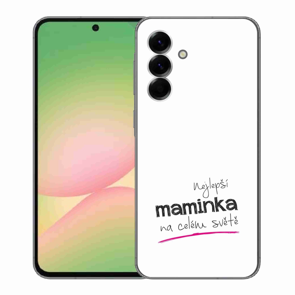 Gélový kryt mmCase na Samsung Galaxy A56 5G - najlepšia mamička 4 biele pozadie