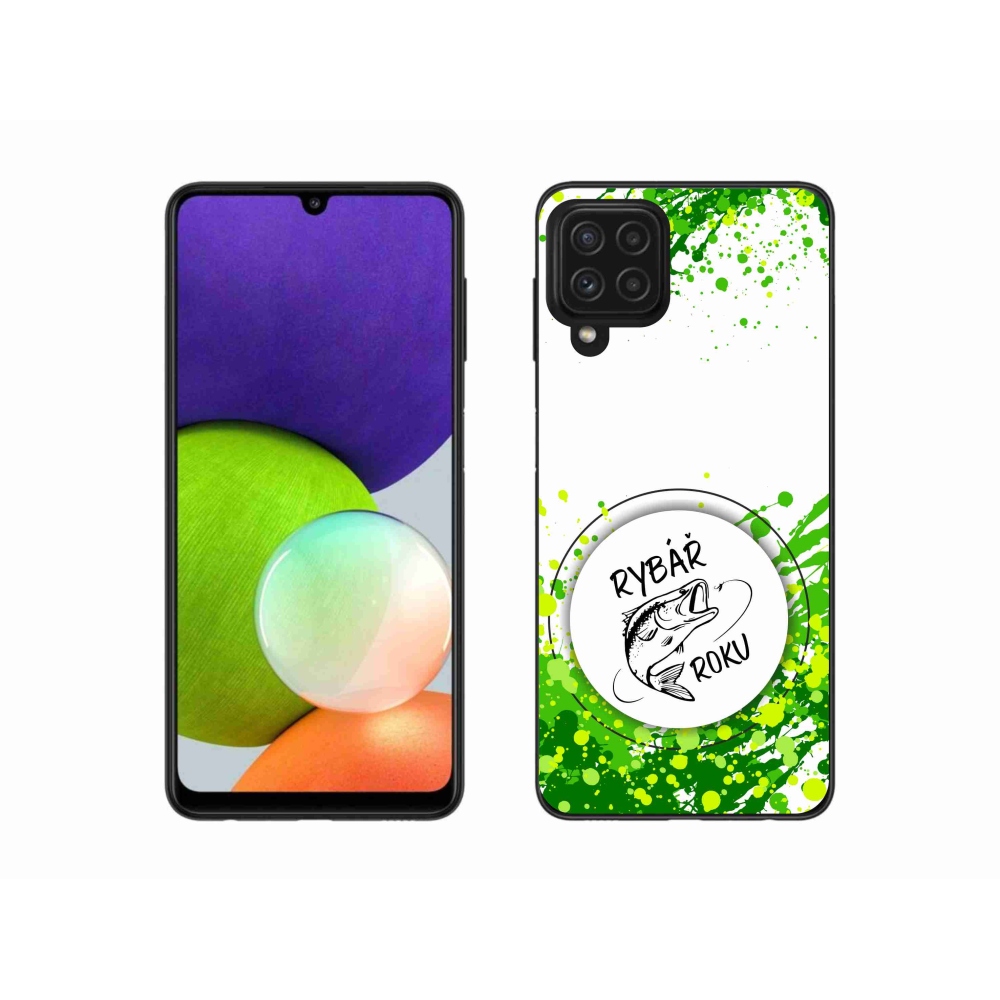 Gélový kryt mmCase na Samsung Galaxy A22 4G - rybár roka biele pozadie