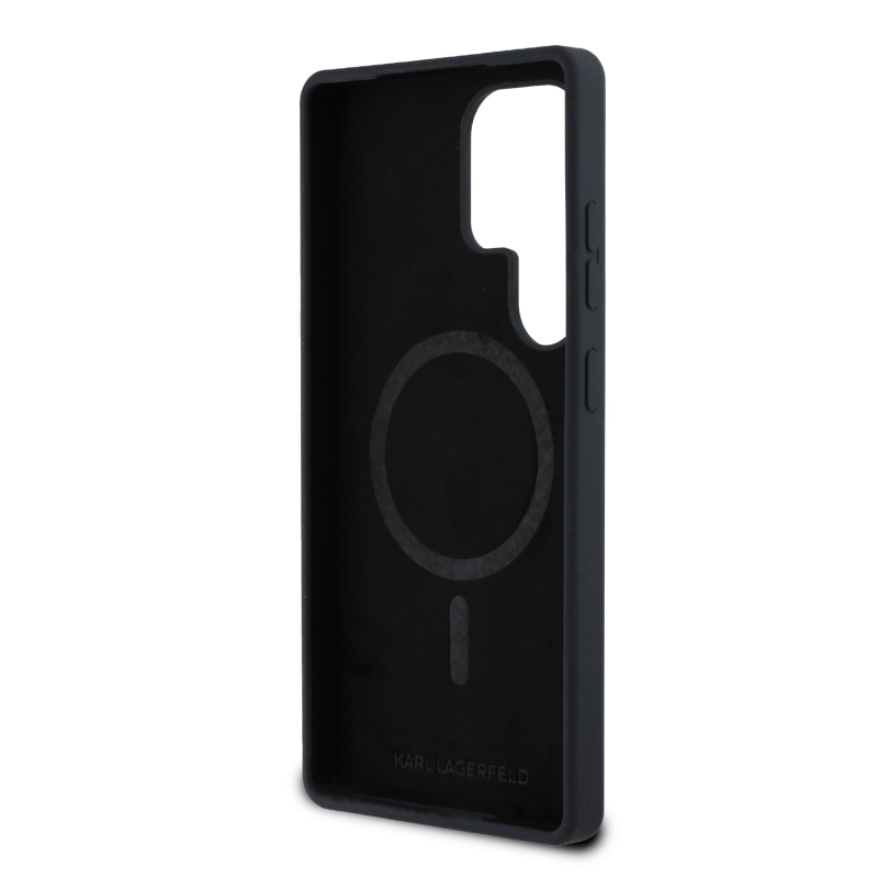 Karl Lagerfeld Liquid Silicone K&CH Heads MagSafe Zadný Kryt pre Samsung Galaxy S25 Ultra Black