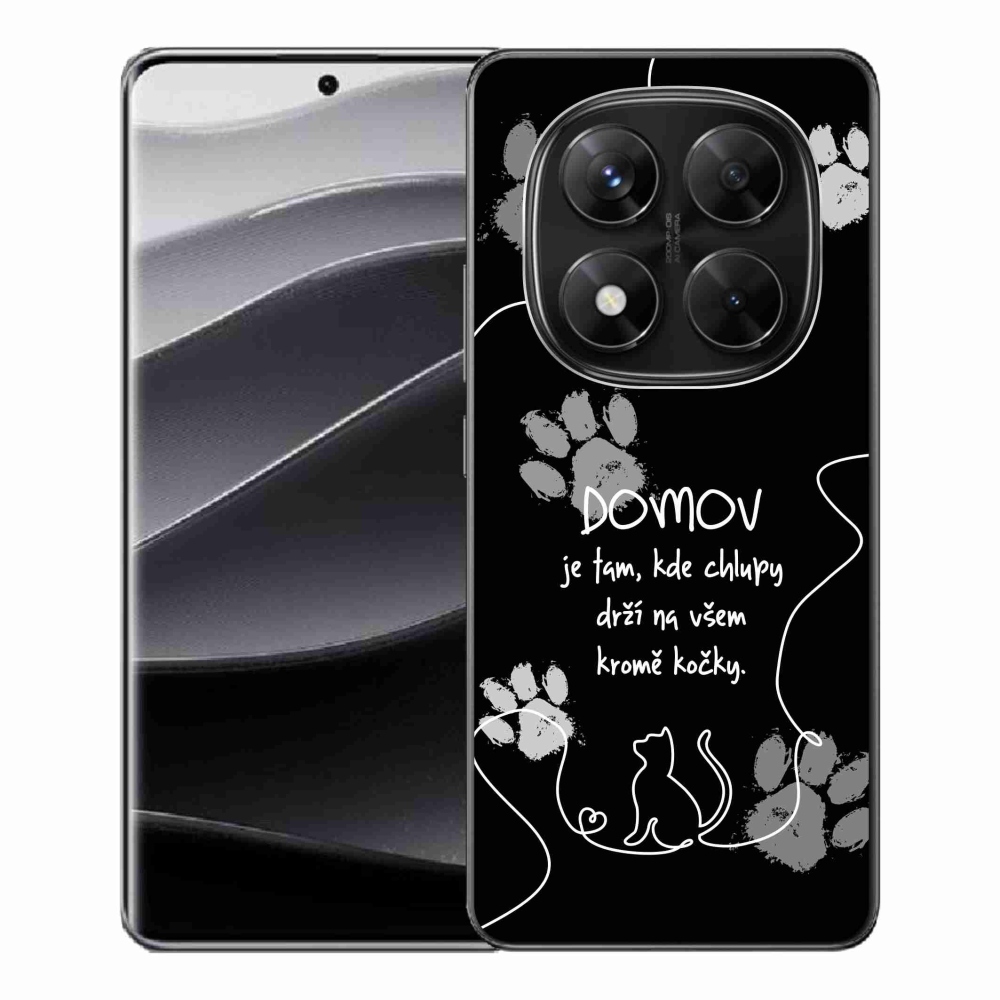 Gélový kryt mmCase na Xiaomi Redmi Note 14 Pro 5G/Poco X7 5G - kočičí motív čierne pozadie