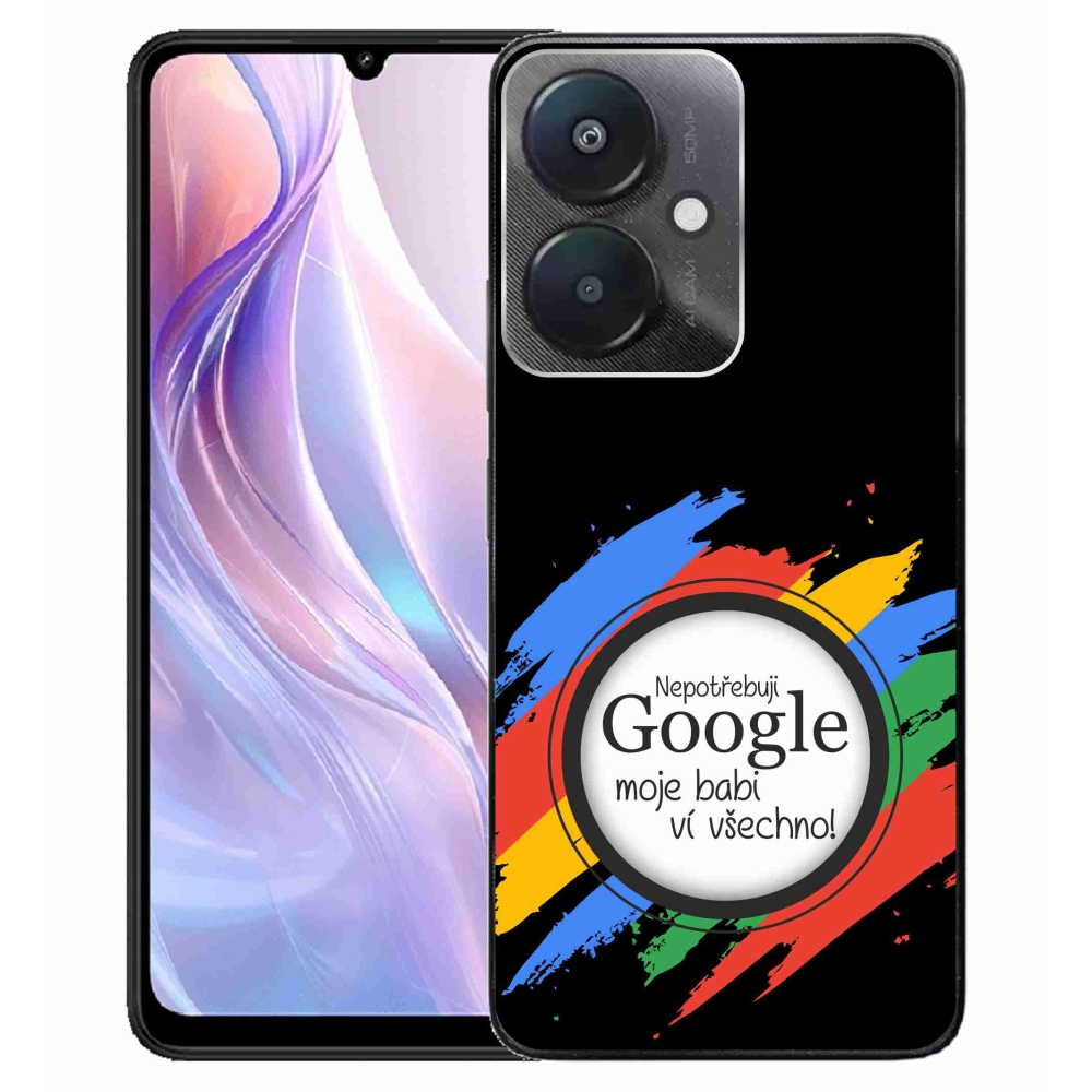 Gélový kryt mmCase na Xiaomi Redmi 13C 5G - kolo volá čierne pozadie
