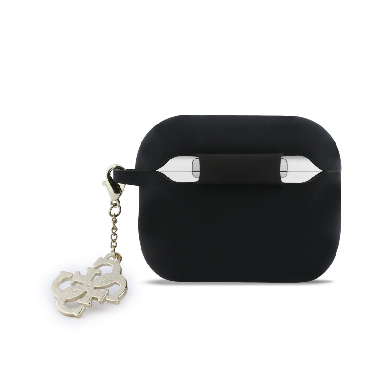 Guess 4G Charm Silikónové puzdro pre AirPods Pro 3 Black