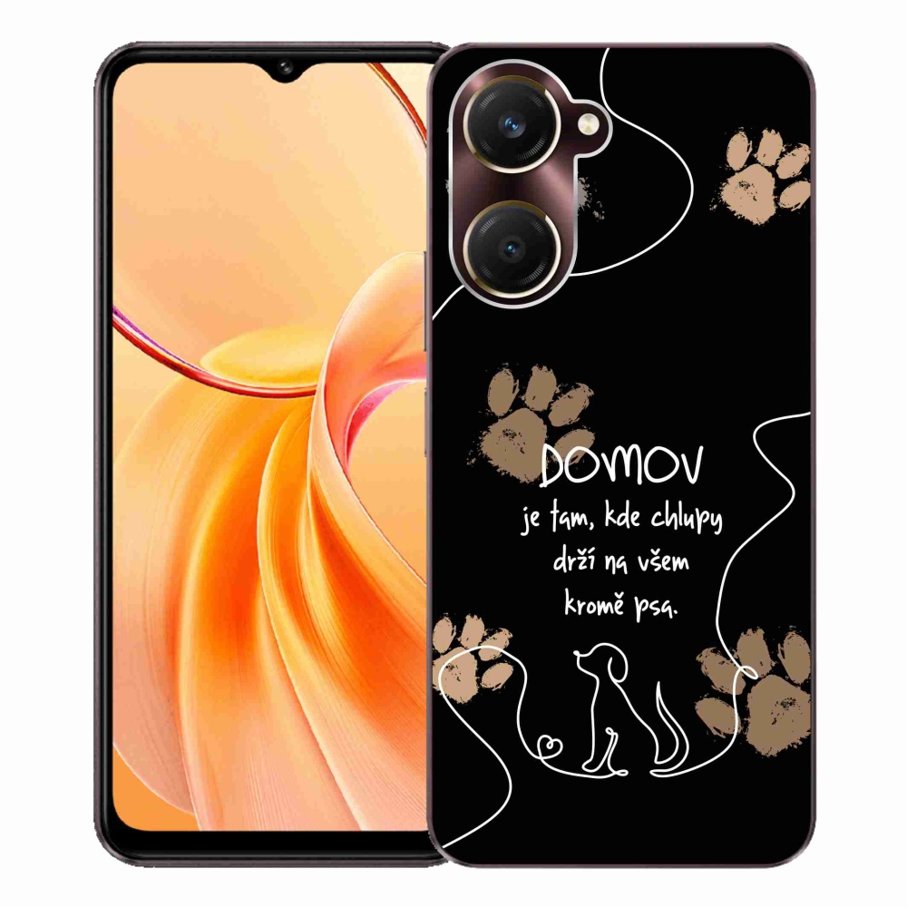 Gélový kryt mmCase na Vivo Y28s 5G - psí motív čierne pozadie