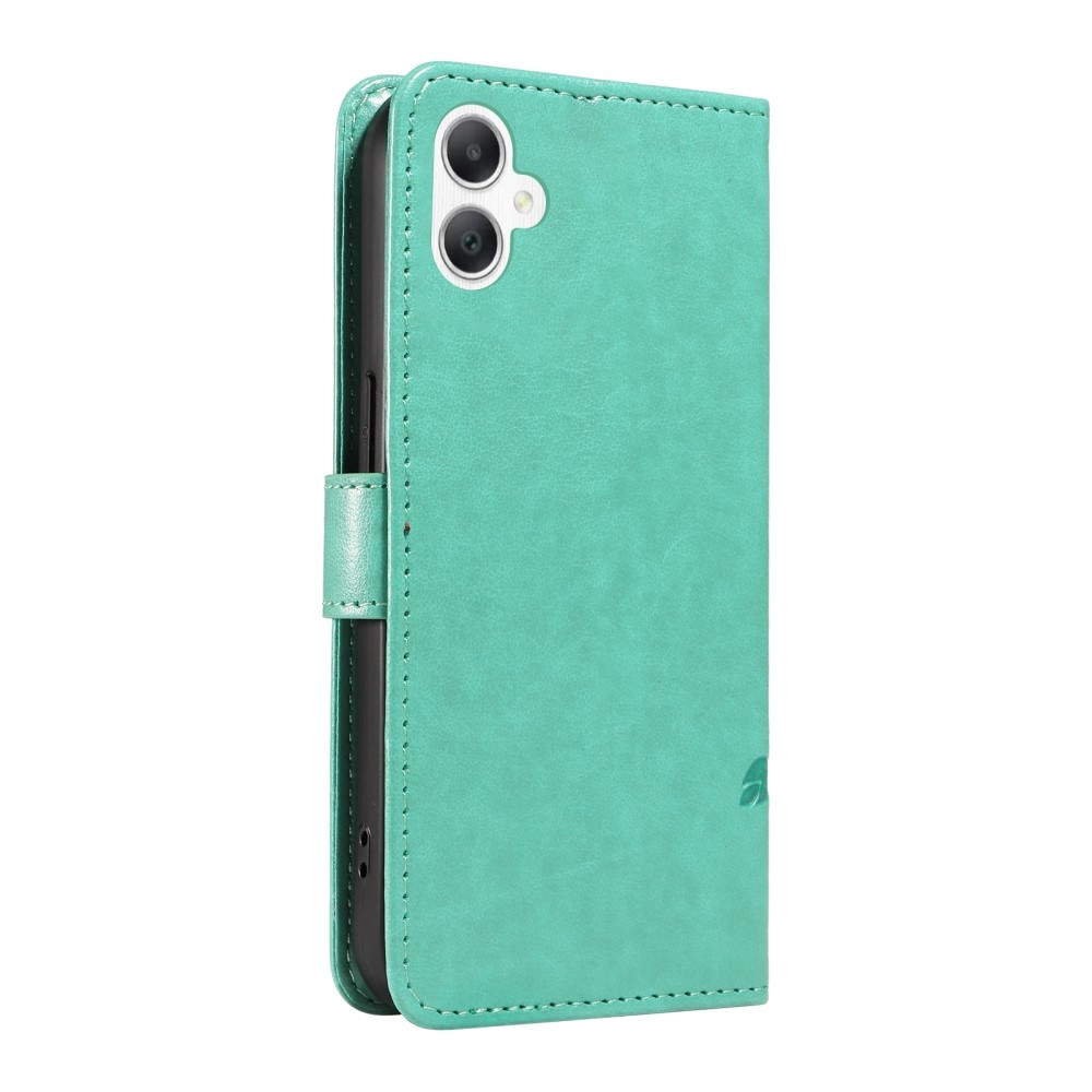 Flowery knižkové púzdro na Samsung Galaxy A06 4G - modrozelené