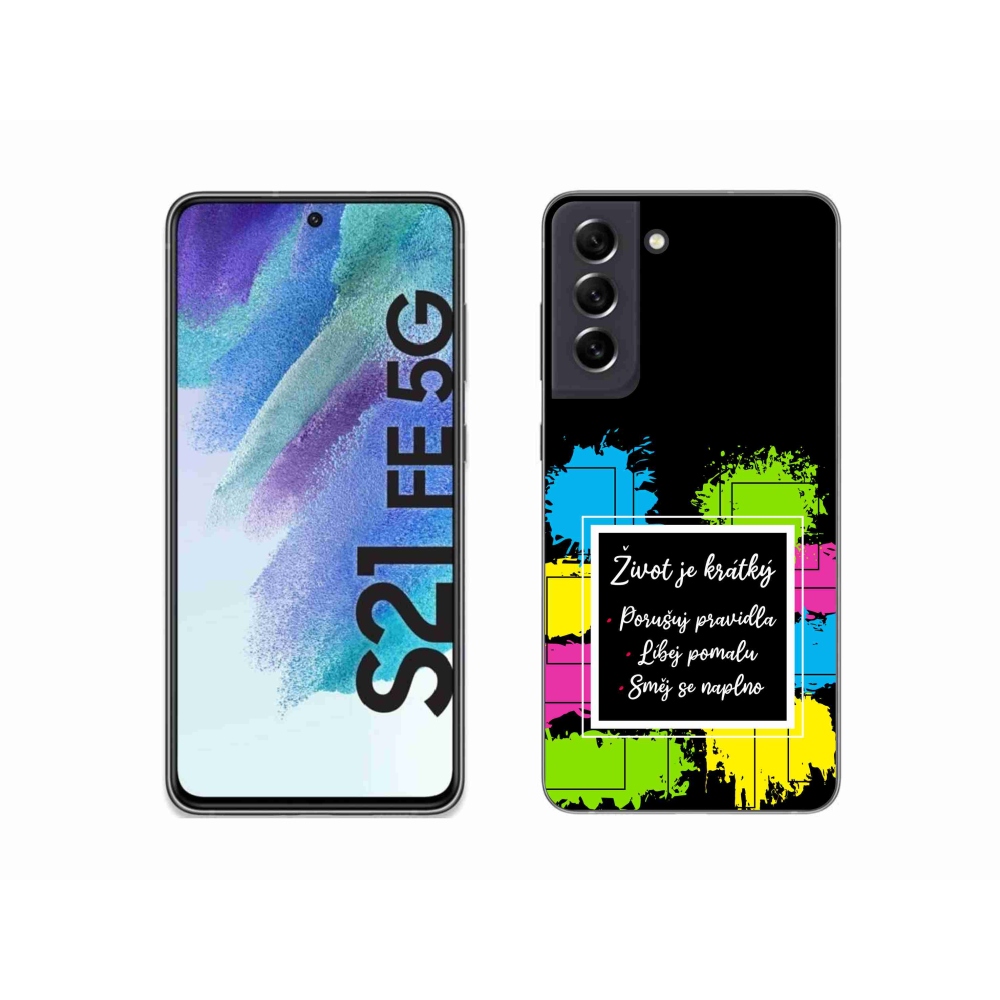 Gélový kryt mmCase na Samsung Galaxy S21 FE 5G - citát 5 čierne pozadie