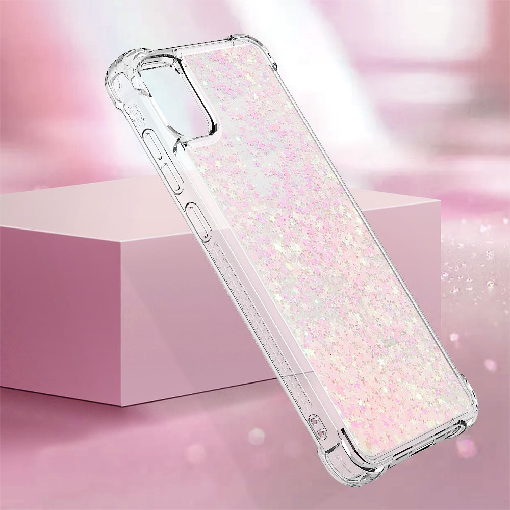 Glitter presýpacie gélový obal na Samsung Galaxy A06 4G - ružový/hviezdičky