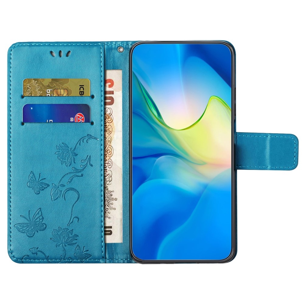 Flower knižkové púzdro na Samsung Galaxy M15 5G - modré