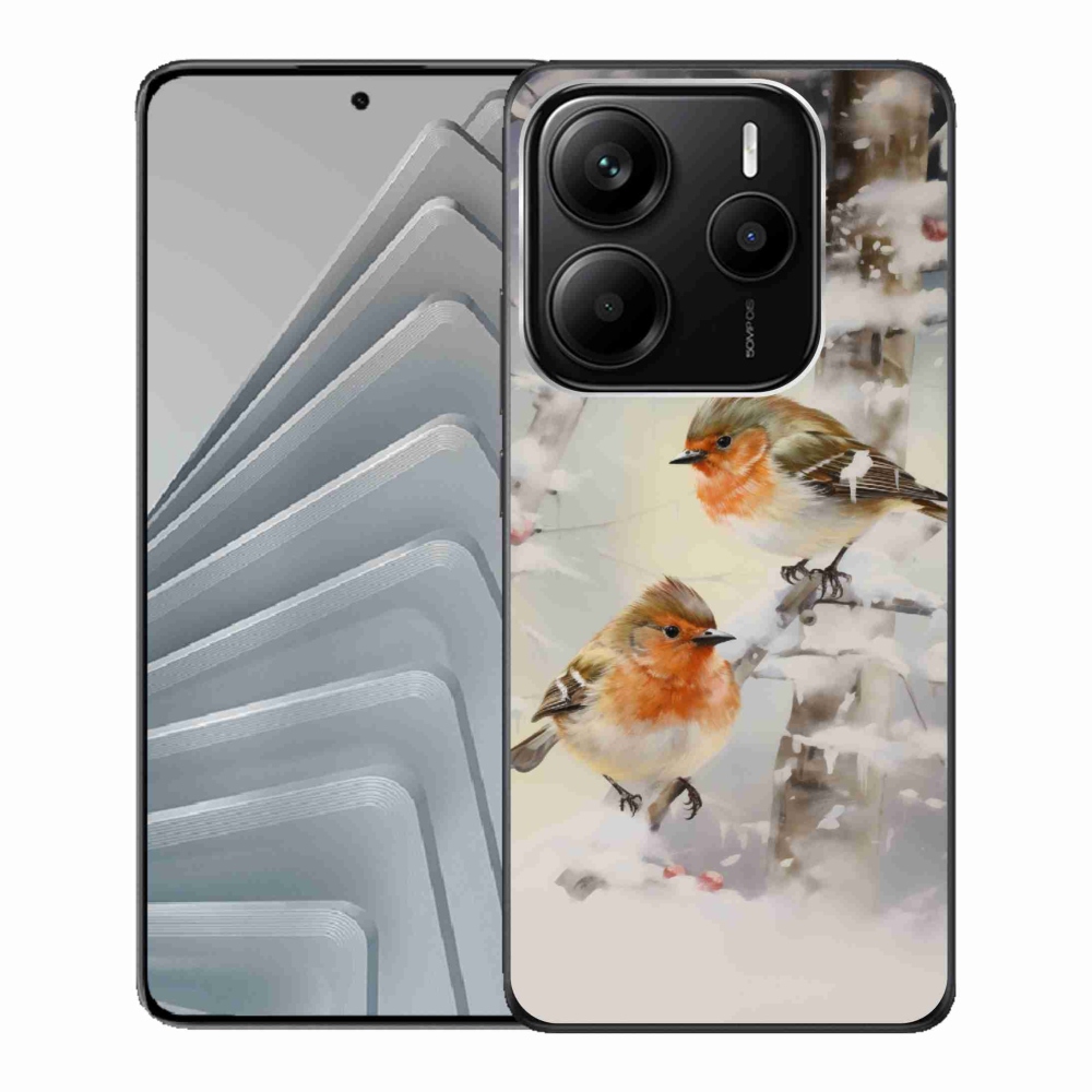 Gélový kryt mmCase na Xiaomi Redmi Note 14 5G - ptáčci v zime