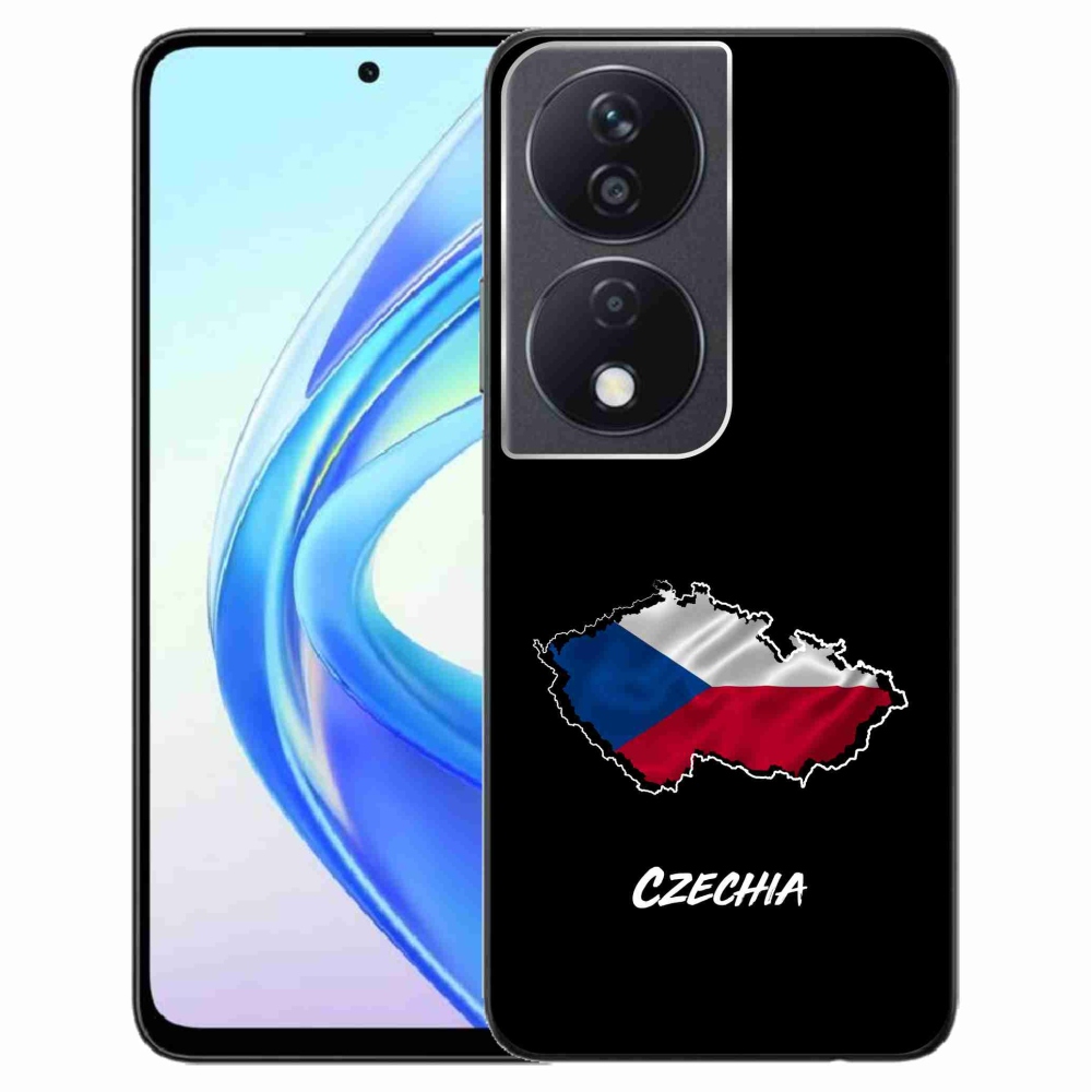 Gélový kryt mmCase na Honor X7b/Honor 90 Smart - Czechia čierne pozadie