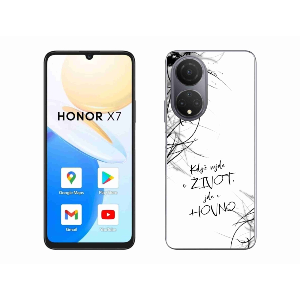 Gélový kryt mmCase na Honor X7 - vtipný text 16 biele pozadie