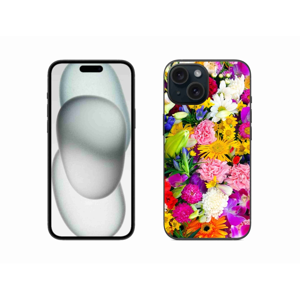 Gélový kryt mmCase na iPhone 15 - kvety 12