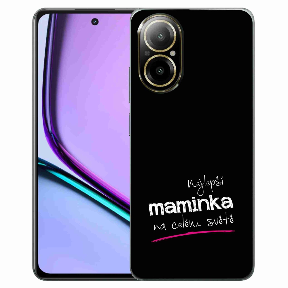 Gélový kryt mmCase na Realme C67 - najlepšia mamička 4 čierne pozadie