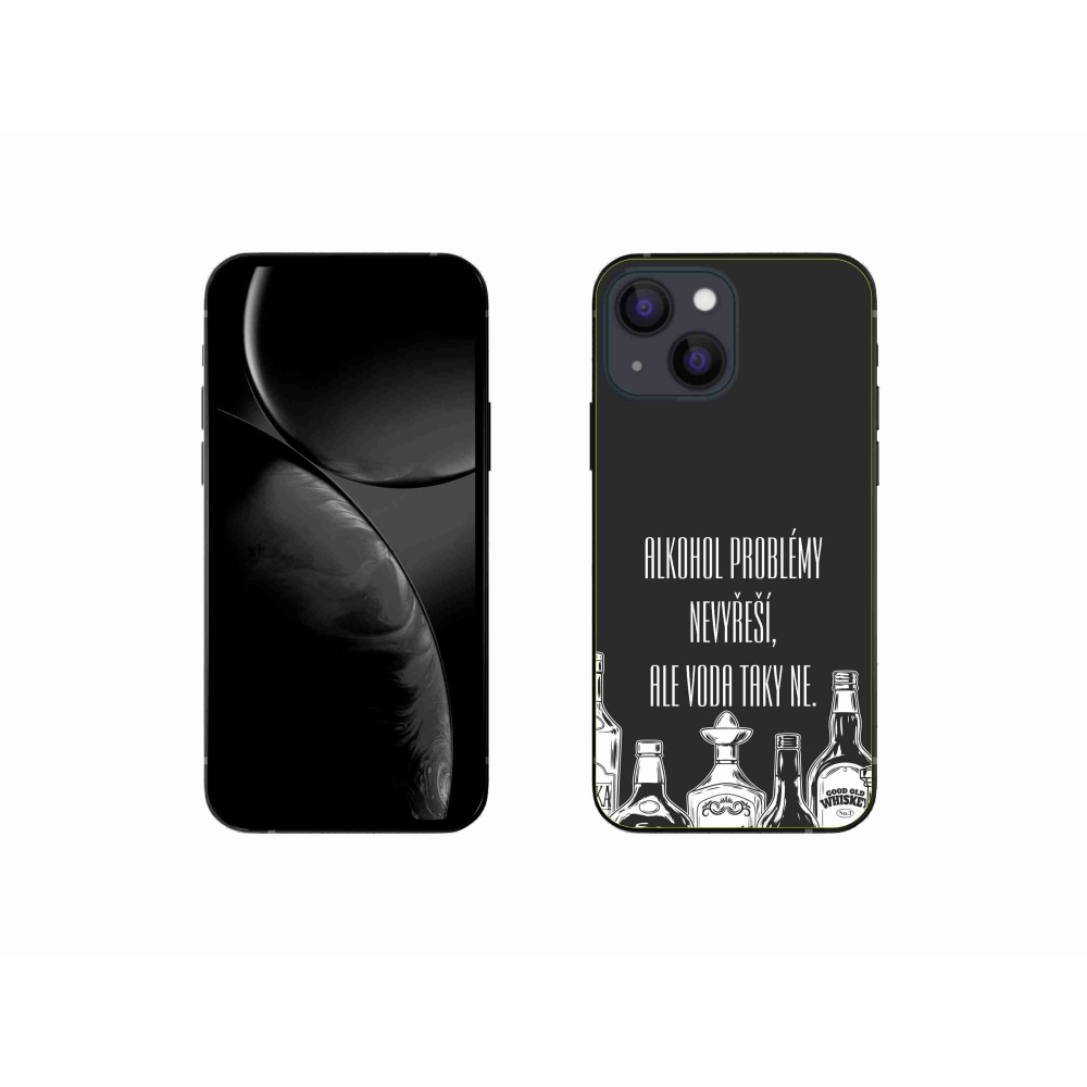 Gélový kryt mmCase na iPhone 13 mini 5.4 - vtipný text čierne pozadie