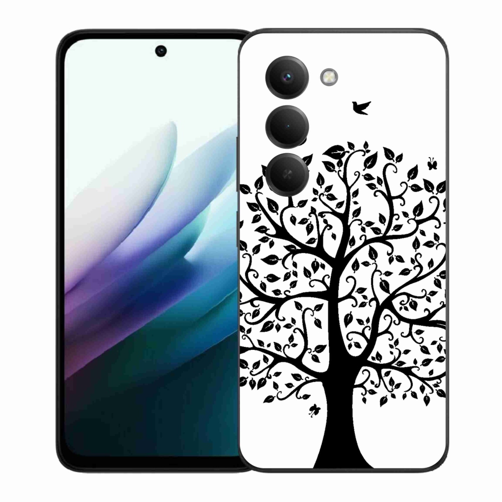 Gélový kryt mmCase na Xiaomi Redmi 15 4G/5G (171mm) - čiernobiely strom