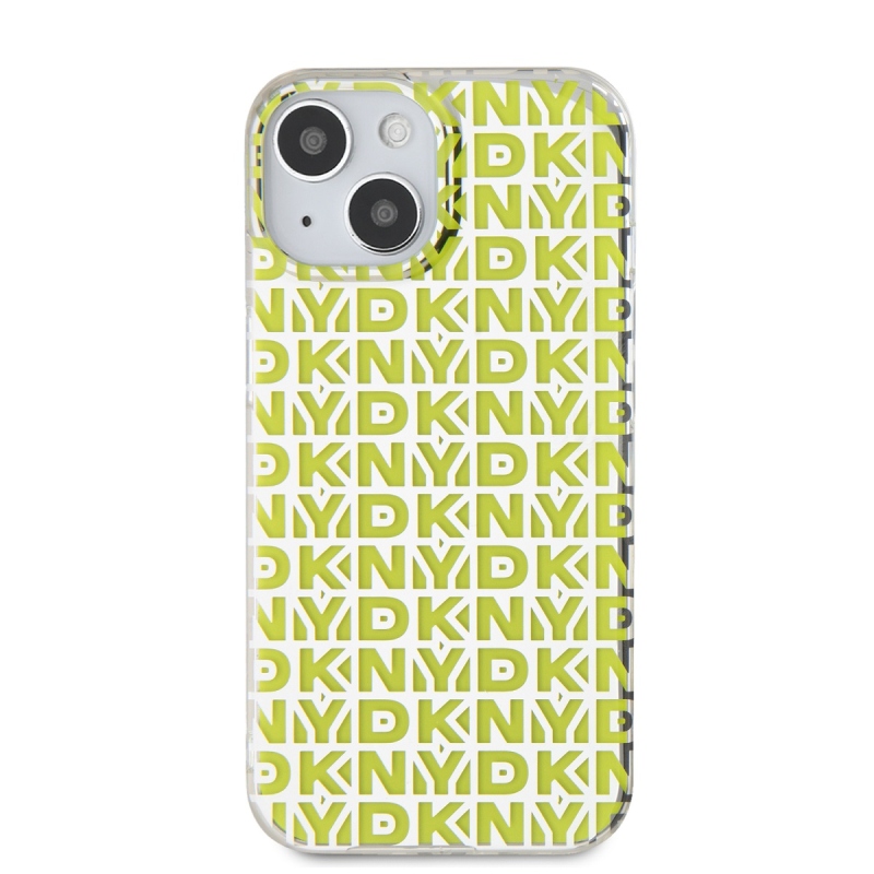 DKNY PC/TPU Repeat Pattern Zadný Kryt pre iPhone 15 Yellow