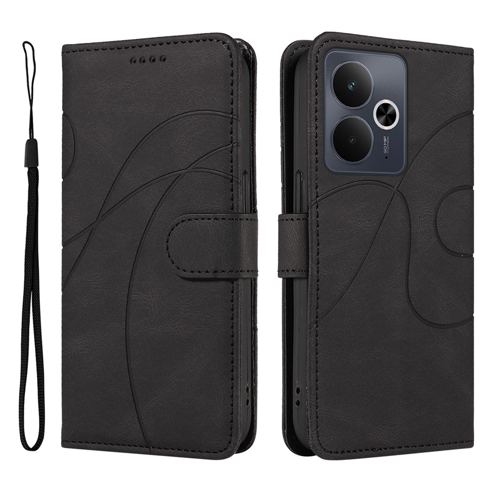Curved knižkové puzdro na Realme 14 5G/14T 5G - čierne