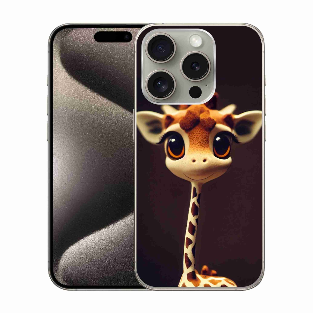 Gélový kryt mmCase na iPhone 15 Pro - malá žirafa