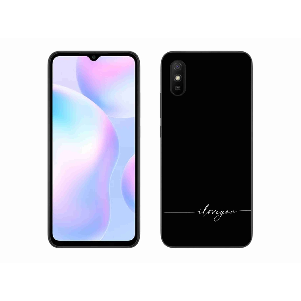 Gélový kryt mmCase na Xiaomi Redmi 9AT - I love you čierne pozadie