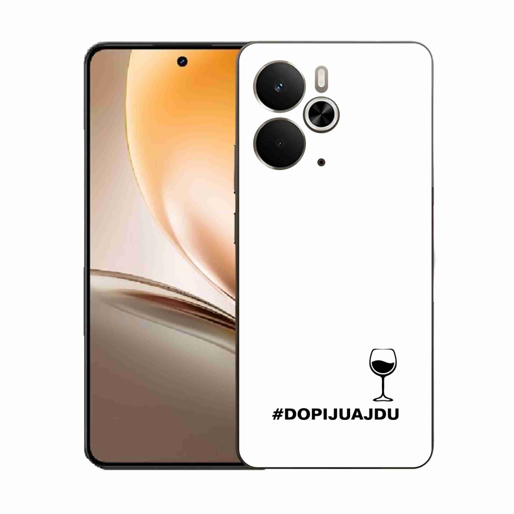 Gélový kryt mmCase na Realme 14 5G - vínny motív biele pozadie