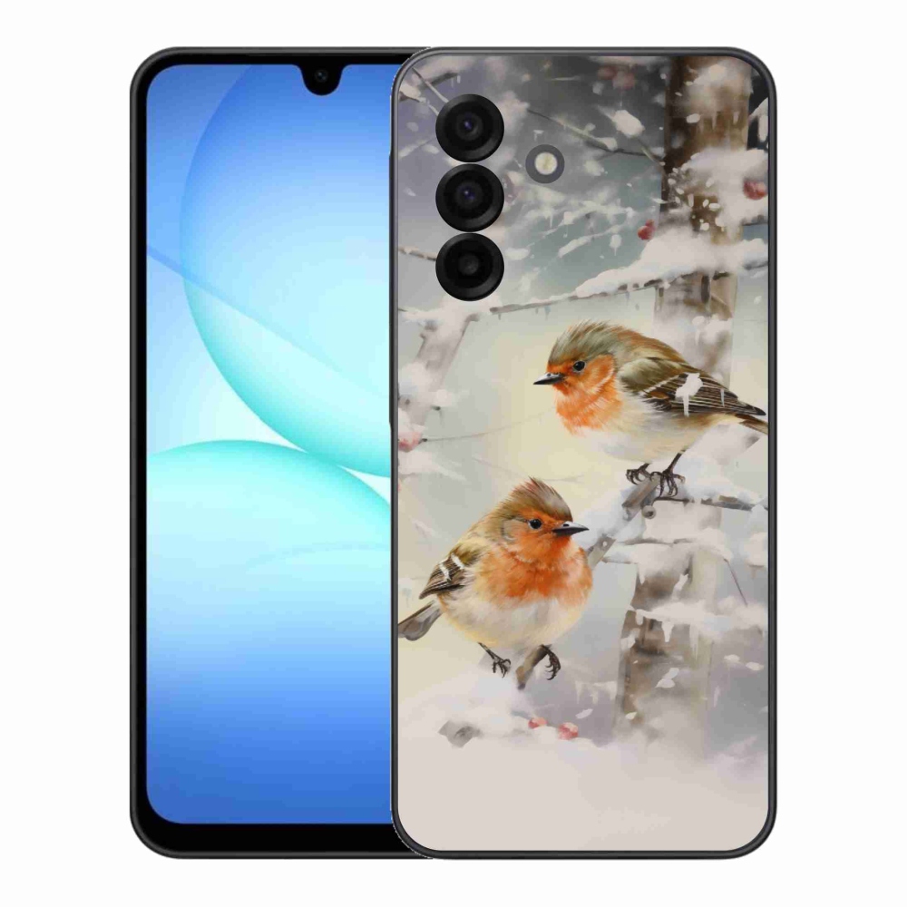 Gélový kryt mmCase na Samsung Galaxy A17 5G - vtáčiky v zime
