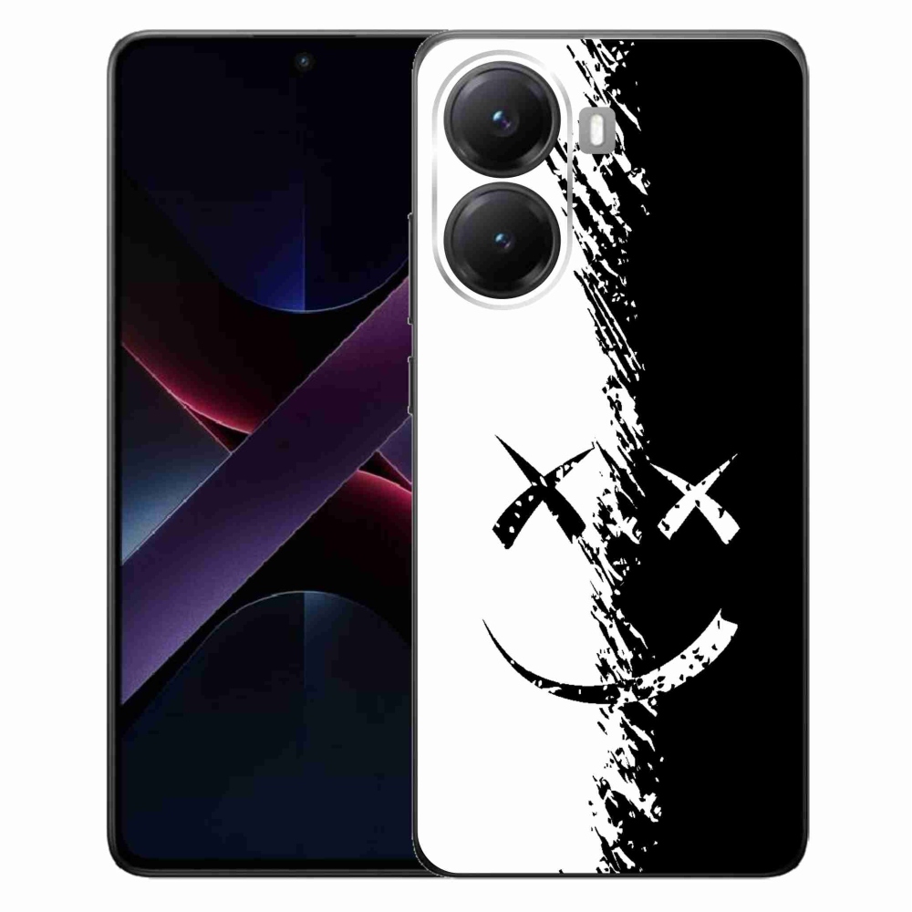 Gélový kryt mmCase na Xiaomi Poco X7 Pro 5G - čiernobiely smajlík