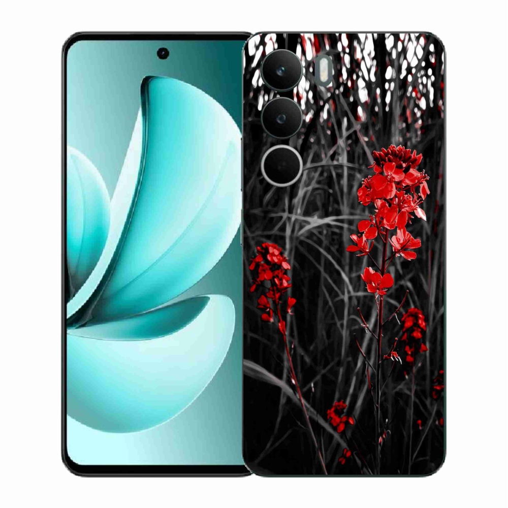 Gélový kryt mmCase na Realme C71 - červená rastlina