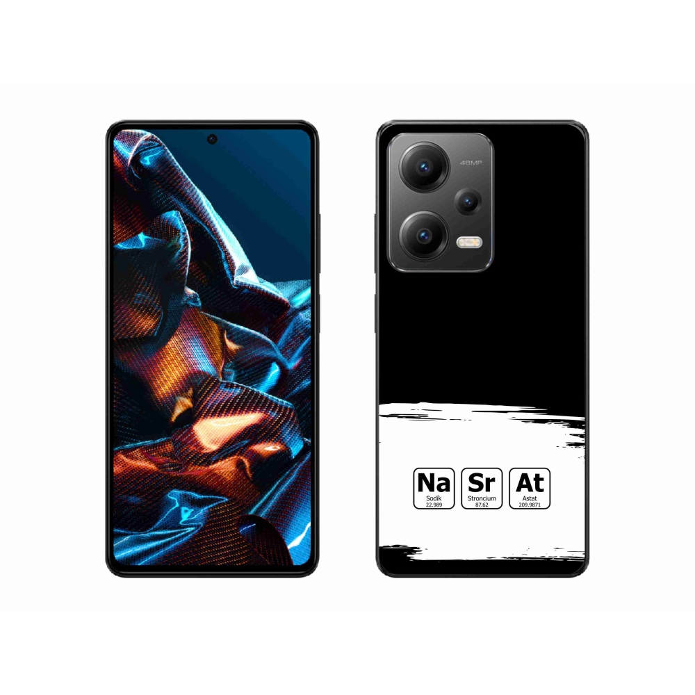 Gélový kryt mmCase na Xiaomi Redmi Note 12 Pro 5G - chemické prvky bieločierne pozadie