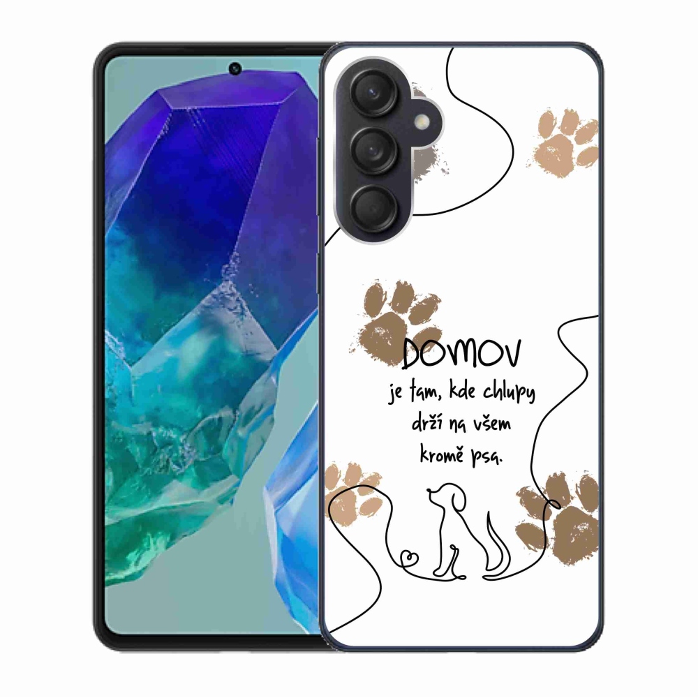 Gélový kryt mmCase na Samsung Galaxy M55 5G - psí motív biele pozadie