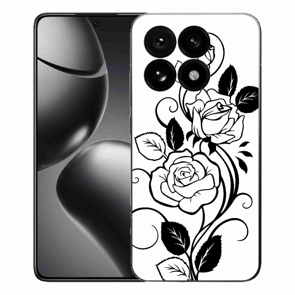 Gélový kryt mmCase na Xiaomi 15T - čiernobiela ruža