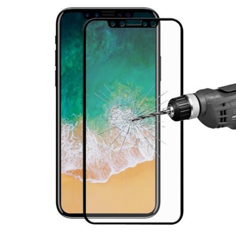 F9X celoplošné tvrdené sklo na iPhone X - čierne